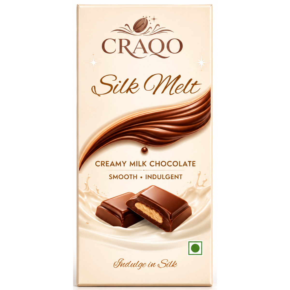 CRAQO Silk Melt Milk Chocolate Bar (75g) | Smooth, Creamy & Rich Indulgence