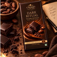 CRAQO Dark Ritual 70% Dark Chocolate Bar (75g) | Intense, Rich, Smooth Indulgence