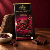 CRAQO Noir Reserve Premium Dark Chocolate Bar | Wine-Soaked Raisins | Rich & Luxurious | 75g
